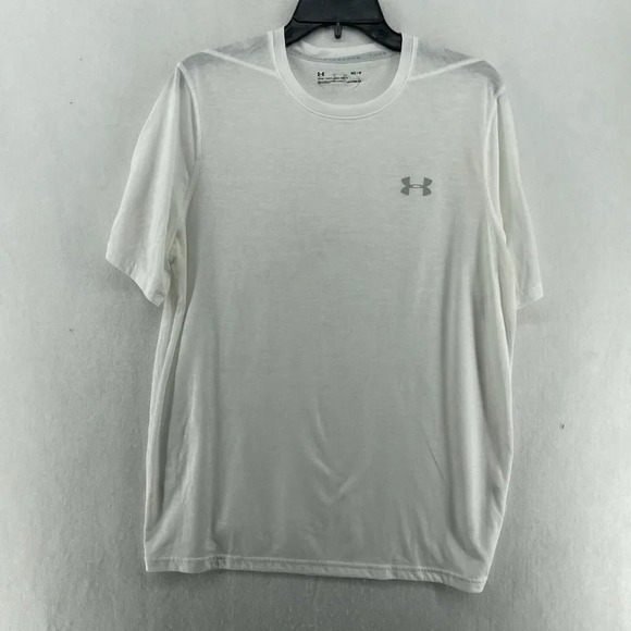 Under Armour T-Shirt Men's Sz M White Loose HeatGear Threadborne Crew Neck - Picture 1 of 11